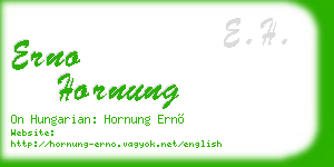erno hornung business card